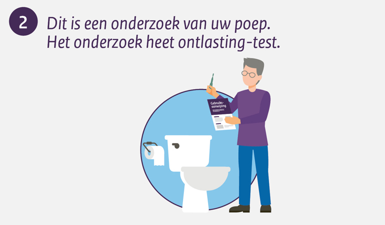 Dit is een onderzoek van uw poep. Het onderzoek heet ontlastingstest.